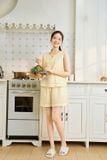  Bộ đồ đùi nữ vải đũi bamboo sát nách cổ phối hạt mộc 