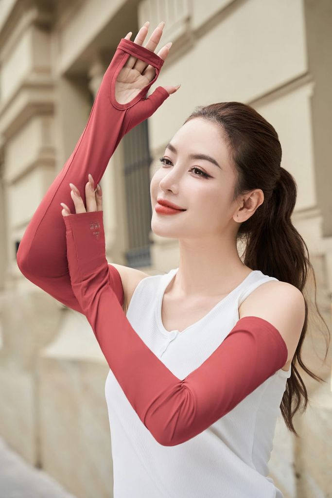  Quà tặng - Găng tay chống nắng nữ dài chất liệu sợi lạnh Icetext cản 100% UV 