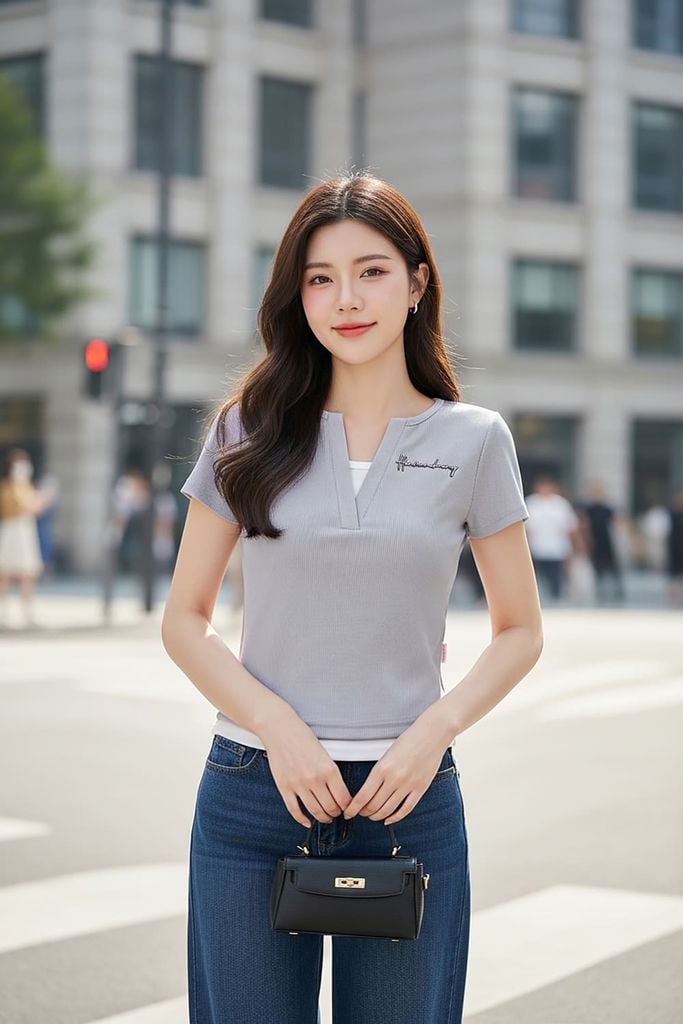  Áo cộc tay phối gấu 