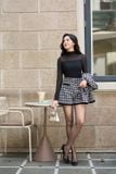  Quần sooc nữ dạ Tweed Narci dáng A khóa kéo sườn 