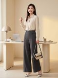  Quần dạ suông ống đứng cạp liền khóa sau 