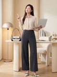  Quần dạ suông ống đứng cạp liền khóa sau 