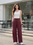  Quần dài gió ống suông cạp chun dây rút 