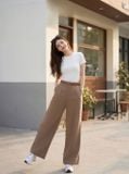  Quần dài nilen dáng suông cạp liền 