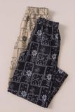  Quần linen dài suông họa tiết 