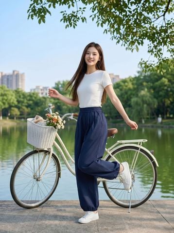 Quần dáng dài ống bom cạp chun