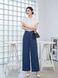  Quần denim dáng suông họa tiết ô trám lấp lánh 