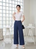 Quần denim dáng suông họa tiết ô trám lấp lánh 