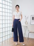  Quần denim dáng suông họa tiết ô trám lấp lánh 