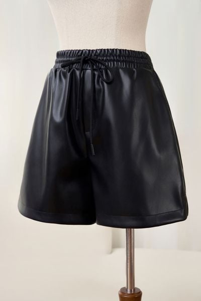  Quần sooc nữ da mềm dáng chữ A cạp chun gấu tôm 