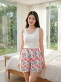  Quần đùi lanh dáng A phối viền gấu tôm 