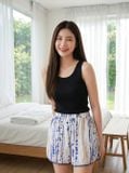  Quần đùi lanh dáng A phối viền gấu tôm 