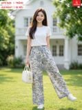  Quần đũi suông dài họa tiết cạp chun 