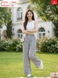  Quần đũi suông dài họa tiết cạp chun 