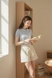  Quần sooc Tuýt si chéo cạp cao quai nhê 2 cúc sang trọng 