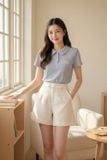  Quần sooc Tuýt si chéo cạp cao quai nhê 2 cúc sang trọng 