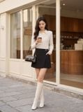  Quần sooc dạ giả váy túi chéo đính tag 