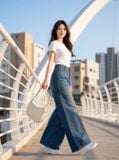  Quần jean mài xước ly gối 