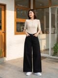  Quần Jean ống suông cạp cao 