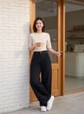  Quần Jean ống suông cạp cao 