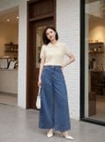  Quần Jean ống suông cạp cao 