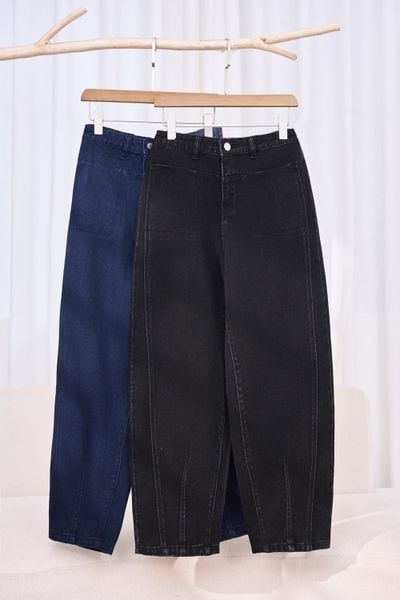 Quần Jean nữ chất Denim dáng ống Barrel sành điệu