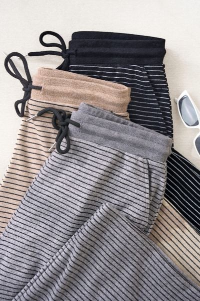  Quần suông cạp chun phối có dây rút 