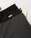  Quần suông cạp phối hông vải Nỉ kẻ ngang ấm áp cạp chun có dây điều chỉnh 