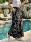  Quần nilen dài suông họa tiết 