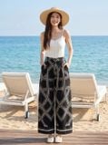  Quần nilen suông dài họa tiết 