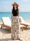  Quần nilen suông dài họa tiết 