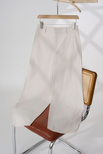  Quần dài nữ Cardina vải gió kaki dáng Barrel cạp cao túi dọc 