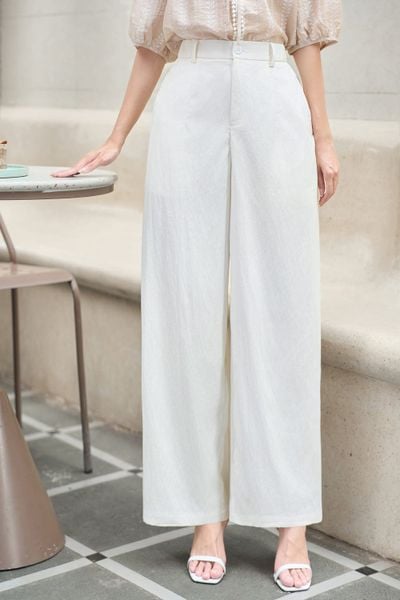 Quần suông cạp cao chun sau chất thô đũi