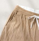  Quần suông nữ chất thun gân phối cạp đôi có túi chéo 