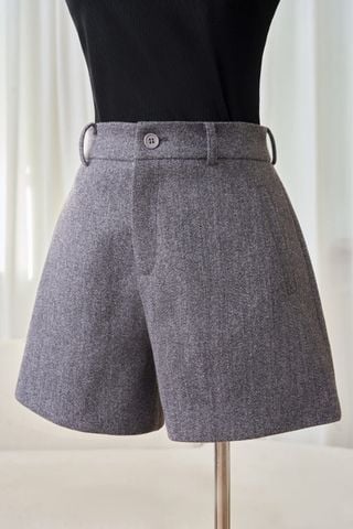 Quần sooc nữ dạ Wooly dáng suông 2 lớp lót Habutai