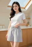  Quần sooc nữ cotton umi cạp chun phối túi hàm ếch 