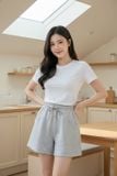  Quần sooc nữ cotton umi cạp chun phối túi hàm ếch 