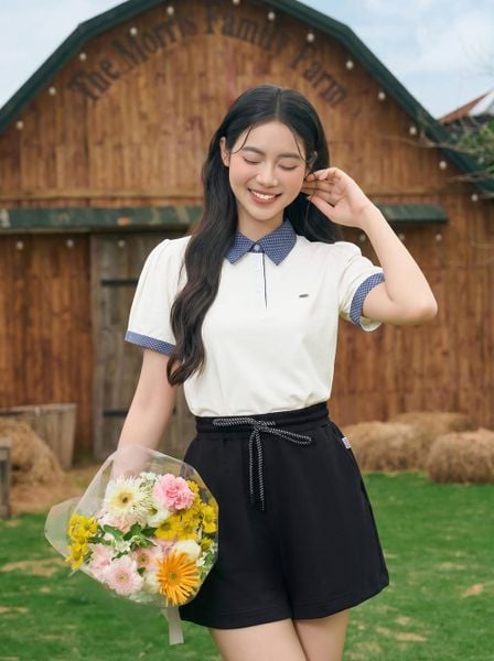  Quần sooc cạp chun giả chân váy 