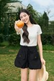  Quần đùi thô gió cạp chun dáng bí túi ốp 
