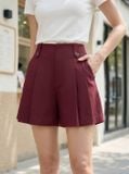  Quần sooc chéo kaki dáng A xếp ly trước 
