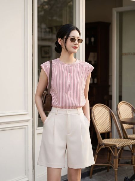  Quần short lửng chéo nhật cạp cao dáng A 