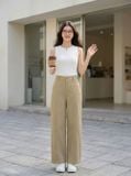  Quần suông cạp cao túi chéo gân trước 