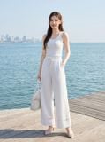  Quần suông chéo hàn cạp chun phối gấu 