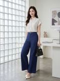  Quần suông dài denim chần chỉ 