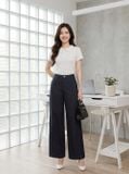  Quần suông dài denim chần chỉ 