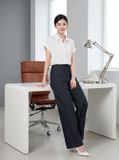  Quần suông denim gân dọc thân túi chìm 