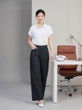  Quần suông denim gân dọc thân túi chìm 