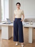  Quần suông denim túi ốp sau 