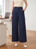  Quần suông denim túi ốp sau 