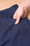  Quần suông denim túi ốp sau 